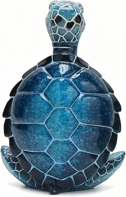 VVGIFTS Sea Turtle Meditation Yoga Decor, Garden Figurine Sea Turtle Meditating Coastal Beach Decorations, Zen Yoga Resin Statue for Home Office Decorations (Put the Palm Separate)