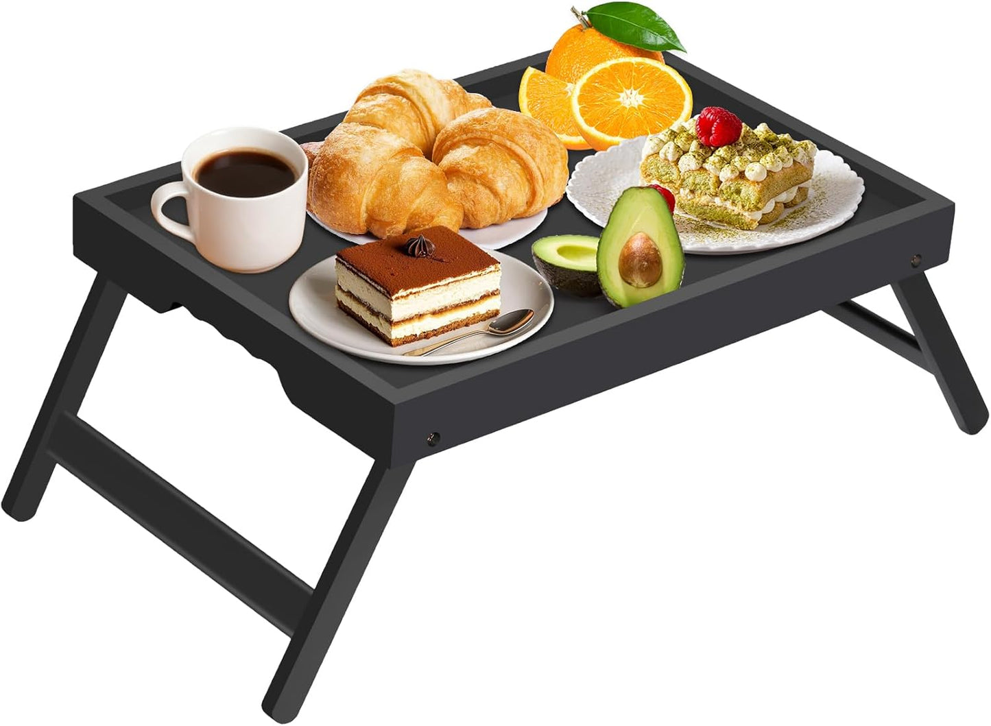 Artmeer Bed Tray Table with Folding Legs,Bamboo Breakfast in Bed for TV Table, Laptop Computer Tray,Eating,Snack Tray(Bamboo)