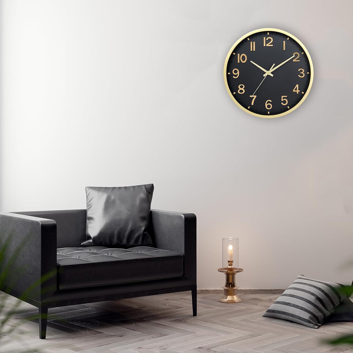 Wall Clocks Battery Operated 8 inch Modern Wall Clock,Silent Non Ticking Wall Clock for Living Room Bedroom Kitchen Office Classroom Decor (Green White)