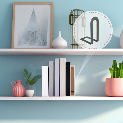 Chunful 12 Pcs Modern Metal Book Ends for Shelves Decorative Small Bookends Book Shelf Organizer Minimalist Design Stopper to Hold Books for Home Office (Gold,5.5 * 3.75 * 2.25inch)