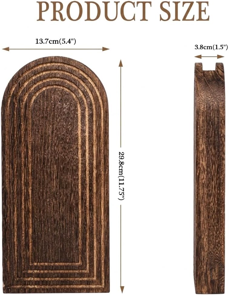 Wooden Wall Planter Set of 4 - Modern Home Decor for Living Room, Bedroom, Bathroom - Walnut Finish Planter for Dried Flowers, Faux Greenery, Indoor Plants