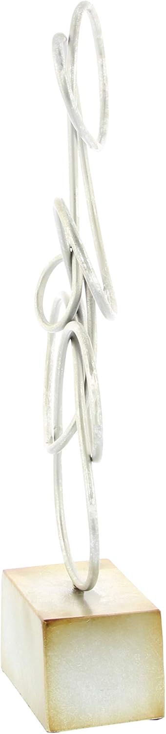 Deco 79 Metal Abstract Decorative Sculpture Swirl Home Decor Statue, Accent Figurine 10" x 4" x 22", Silver