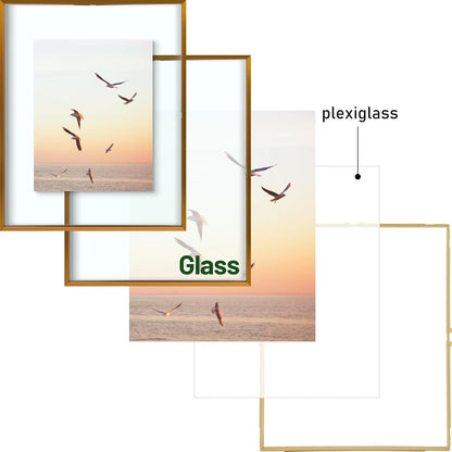 Frametory, Floating Picture Frame 12x16 - Black Aluminum Metal Photo Frame - Real Glass of Front - for Wall Mount Display