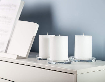 Melt Candle Pillar Candles, 3 Pack - Unscented Candles for Home, Church, Weddings, & More - 3" x 4", Ivory