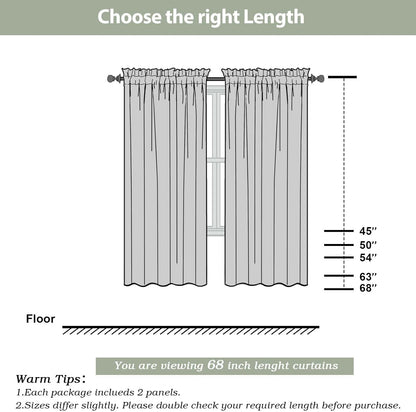 OWENIE Sheer Curtains 84 inches Long 2 Panels Set for Living Room/Bedroom, Rod Pocket Voile Sheer Panel Drapes, White, 2pcs, Each 42" W x 84" L - Colors B