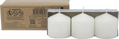 Stonebriar Unscented White Tall Pillar Candles, 65 Hour Burning Candle Pillars, Perfect for Decor, Weddings, Emergencies 3" X 6", 6 count