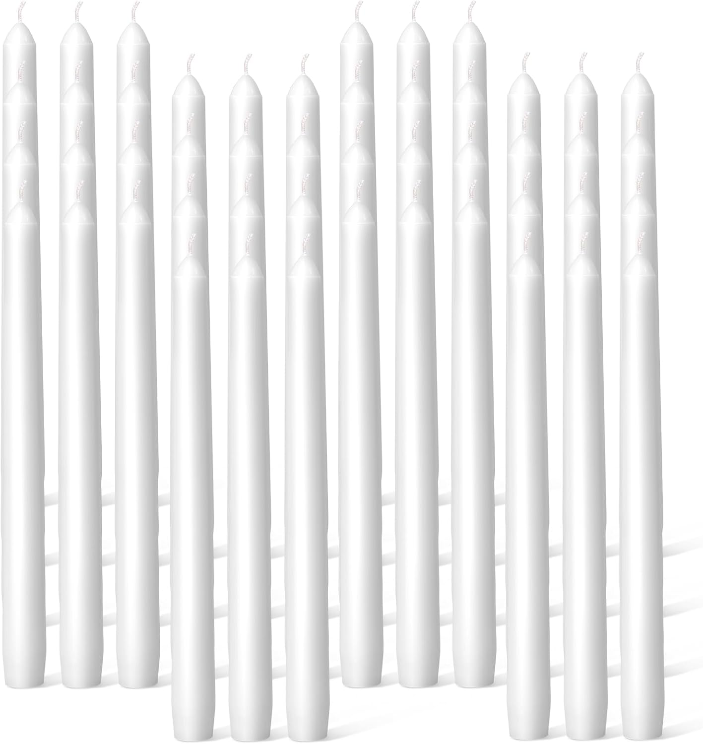 Everymoment Ivory Taper Candles - 4 Pack 10 Inch Candlesticks - Dripless & Smokeless Tapered Candle 8 Hours Unscented Cream Candle Sticks - Perfect for Wedding Holiday Dinner Party Home Decor