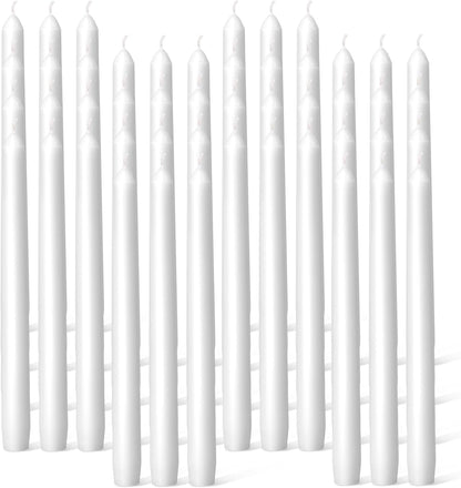 Everymoment Ivory Taper Candles - 4 Pack 10 Inch Candlesticks - Dripless & Smokeless Tapered Candle 8 Hours Unscented Cream Candle Sticks - Perfect for Wedding Holiday Dinner Party Home Decor