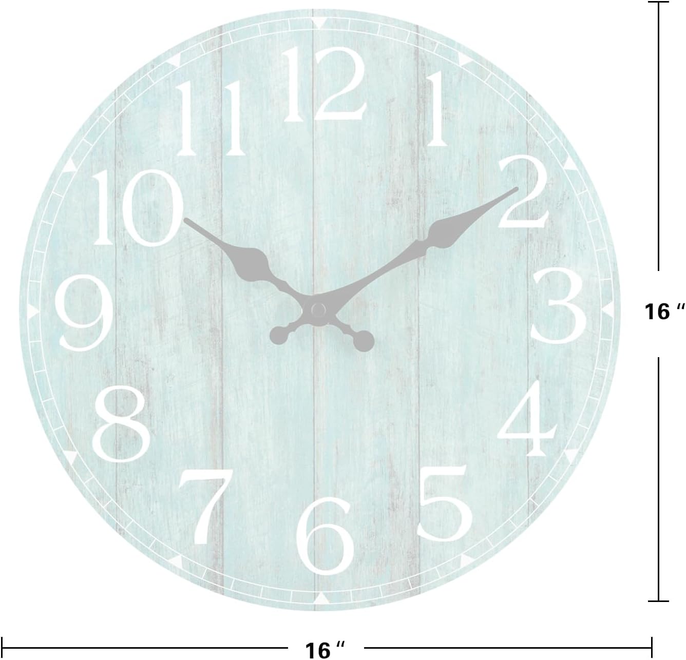 Wall Clock, Rustic Wall Clocks Battery Operated Silent Non Ticking, Country Round Wooden Clocks Farmhous Wall Decorative for Kitchen, Bathroom, Living Room (Gray 8 Inch)