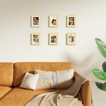 Vittanly 8x10 Picture Frames Set of 9, Shatter Resistant Plexiglass, Display 5x7 Pictures with Mat or 8x10 without Mat, Photo Frames for Wall or Tabletop, Engineered Wood, Black - Colors A
