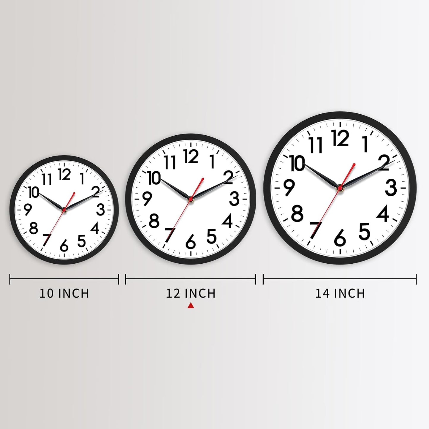 AKCISOT Wall Clock, Modern Small Wall Clocks Battery Operated 8 Inch, Silent Non-Ticking Analog Classic for Office, Home, Bathroom, Kitchen, Bedroom, School(Black)