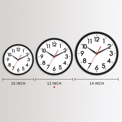 AKCISOT Wall Clock, Modern Small Wall Clocks Battery Operated 8 Inch, Silent Non-Ticking Analog Classic for Office, Home, Bathroom, Kitchen, Bedroom, School(Black)