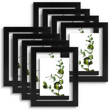 Golden State Art, 11X14 Floating Picture Frame, Black Wood Frame Display Any Size Photo Up To 11X14, Pressed Flower Frames with Hanging Hardware - Horizontal And Vertical Formats for Wall