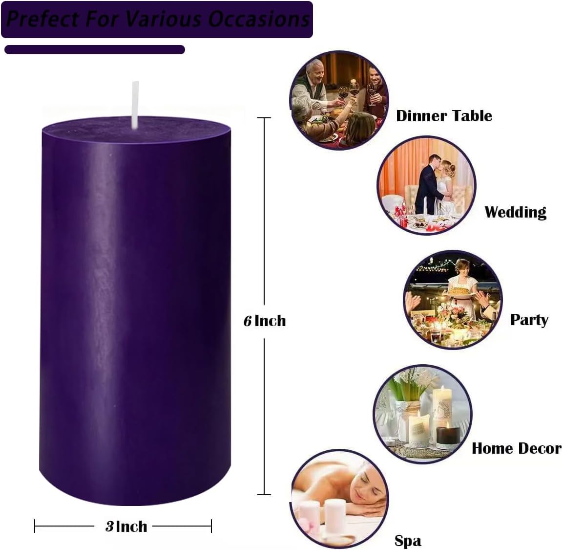 2 Pack 3x6 Inch Sage Green Unscented Pillar Candles - 70 Hour Long Burning Dripless Smokeless Candles for Home Decor Weddings Festivals Spa Meditation