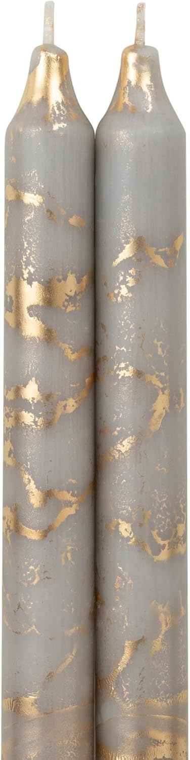 Premium Decorative Tapers - 12" 2PK - Terra Cotta w/Gold - 73301
