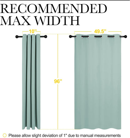 NICETOWN Halloween Pitch Black Solid Thermal Insulated Grommet Blackout Curtains/Drapes for Bedroom Window (2 Panels, 42 inches Wide by 63 inches Long, Black) - Colors A