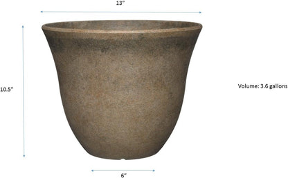 Classic Home and Garden Honeysuckle Resin Planters - Lightweight Indoor & Outdoor Plant Pots - UV-Resistant Plastic Flower Pots - Pot Planters for Flowers & Herbs (15" Distressed Copper)
