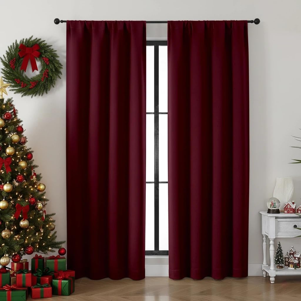 Simplebrand Ava Sage Green Blackout Curtains for Bedroom 63 Inch Length 2 Panels Set, Solid Thermal Insulated Energy Saving Rod Pocket Window Treatment Curtains Blackout Drapes, W40 x L63 Inch, Sage - Colors A