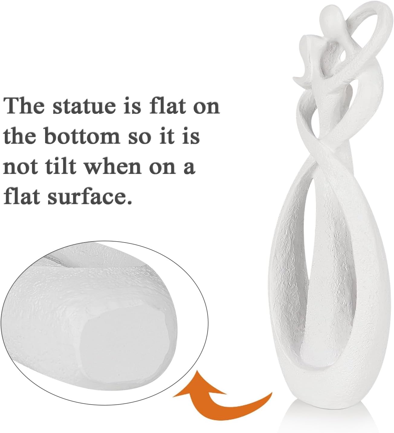 Trycooling Kissing Lovers Statue Abstract Sculpture Resin Statues for Home Decor Modern Home Office Desktop Shelf Bookshelf Decor (Sandstone, Small)