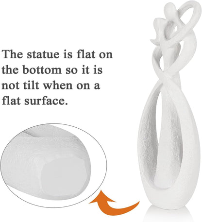 Trycooling Kissing Lovers Statue Abstract Sculpture Resin Statues for Home Decor Modern Home Office Desktop Shelf Bookshelf Decor (Sandstone, Small)