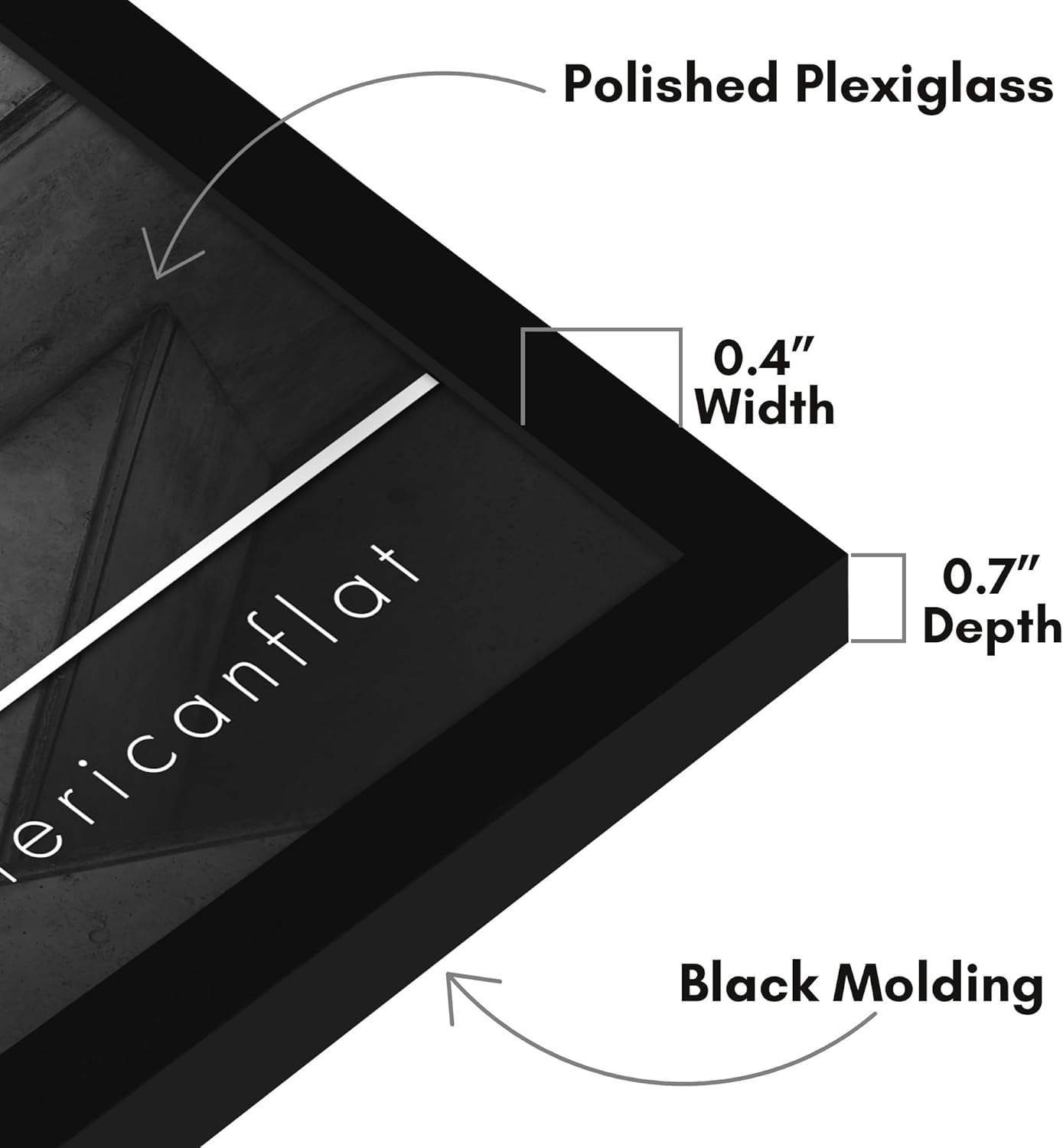 Americanflat 24x36 Poster Frame with Polished Plexiglass - Streamline Collection - Thin Border Picture Frame for Wall Display - Hanging Hardware Included - Black - Colors B