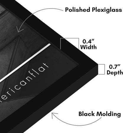 Americanflat 24x36 Poster Frame with Polished Plexiglass - Streamline Collection - Thin Border Picture Frame for Wall Display - Hanging Hardware Included - Black - Colors B