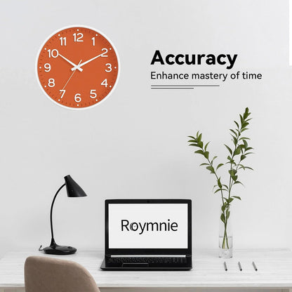 Roymnie Wall Clock Green, Silent Wall Clocks Battery Operated 8 Inch-Modern Non Ticking Analog Clock Decorative for Kitchen Office Bathroom Bedroom(Gold)