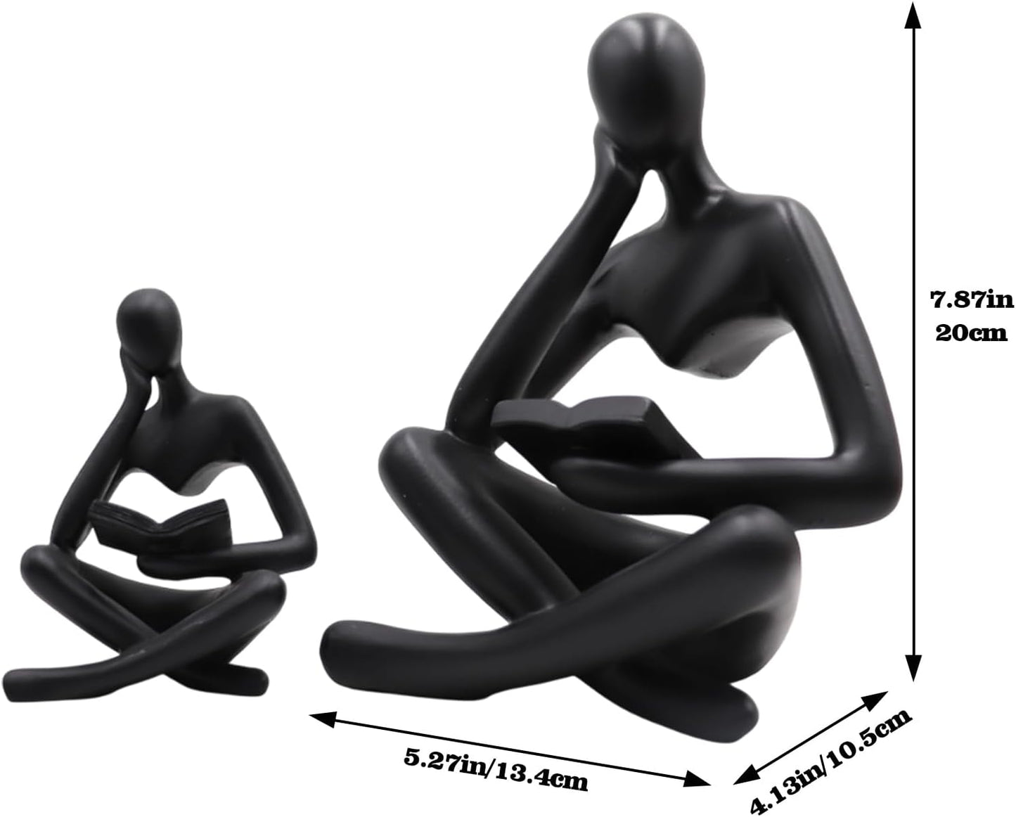 Jinkoozz Reading Women Statue, Thinker Sculptures, Abstract Art Ornament, Modern Aesthetic Figurine Decoration, Suitable for Home Living Room Bedroom Office Shelf Table Desk Bookshelf Decor