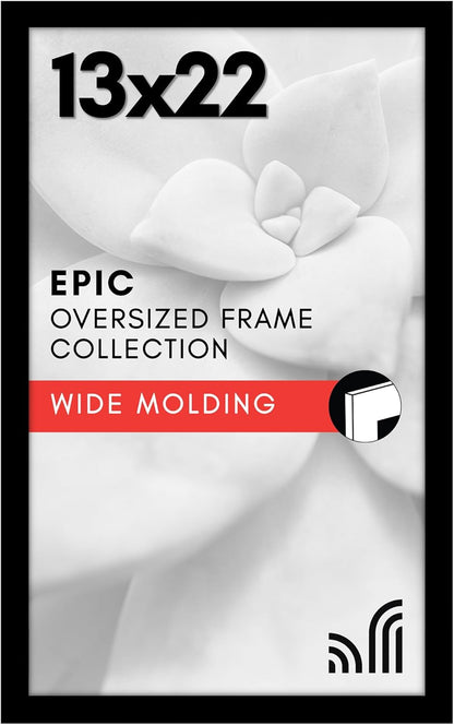 Americanflat 16x20 Picture Frame with Polished Plexiglass - Black Picture Frame - Wide Photo Frames Made of Engineered Wood for Vertical or Horizontal Wall Display - Epic Collection - Black - Colors A
