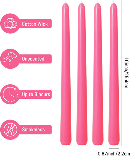Viyffo Taper Candles, 10 Inch, 4 Pack, Olive Glow – Unscented, Dripless & Smokeless Design, Up to 8 Hour Burn – Long Tall Taper Candlesticks for Wedding, Dinner & Home Decor