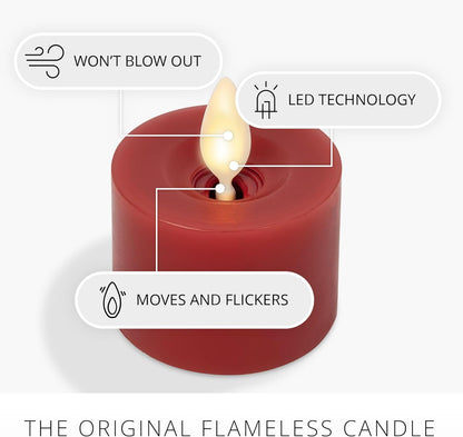 Luminara Flickering Flameless Pearl Ivory Tealights - Warm LED Light Flame Votives - Battery Operated Decor for Dining Room Table Centerpieces, Fireplace Mantel, Dinner Party, Reception - Set of 4