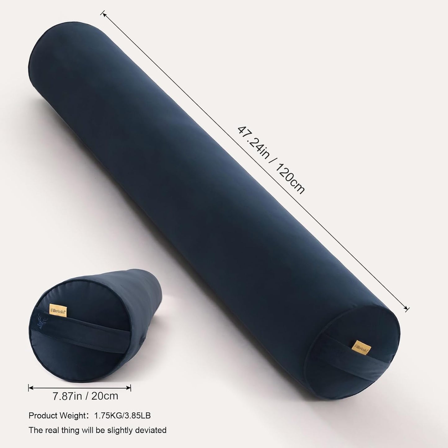 Body Pillow for Adults,Long Round Pillow,Big Cylindrical Pillow,Large Full Bolster Pillows for Side Sleepers (Steel Gray, 47.24"*7.87")