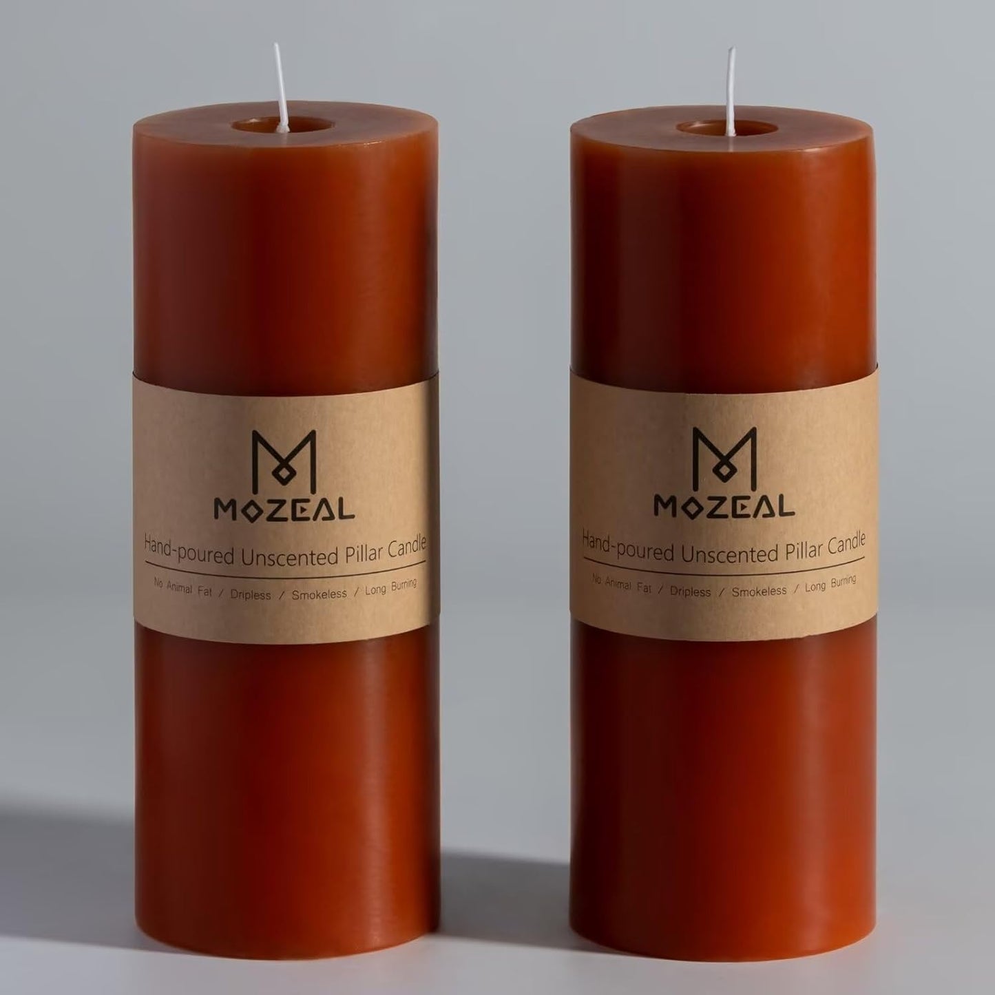 MOZEAL 3" x 4" Hand-Poured Unscented Candle,Dripless Pillar Candle Set of 3,Long Clean Burning,Approx 72 Hours Burn Time,Rustic Country Style,Wedding,Dinner,Christmas and Home Decor,White