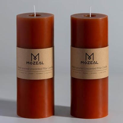 MOZEAL 3" x 4" Hand-Poured Unscented Candle,Dripless Pillar Candle Set of 3,Long Clean Burning,Approx 72 Hours Burn Time,Rustic Country Style,Wedding,Dinner,Christmas and Home Decor,White