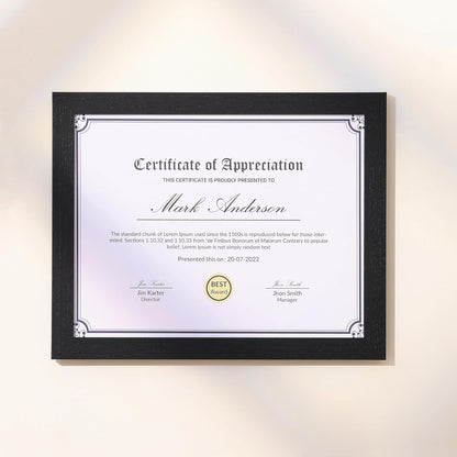 Vittanly 11x14 Picture Frame, Display Pictures 8x10 with Mat or 11x14 without Mat, Photo Frame for Wall Mounting, Black, 1 Pack - Colors A