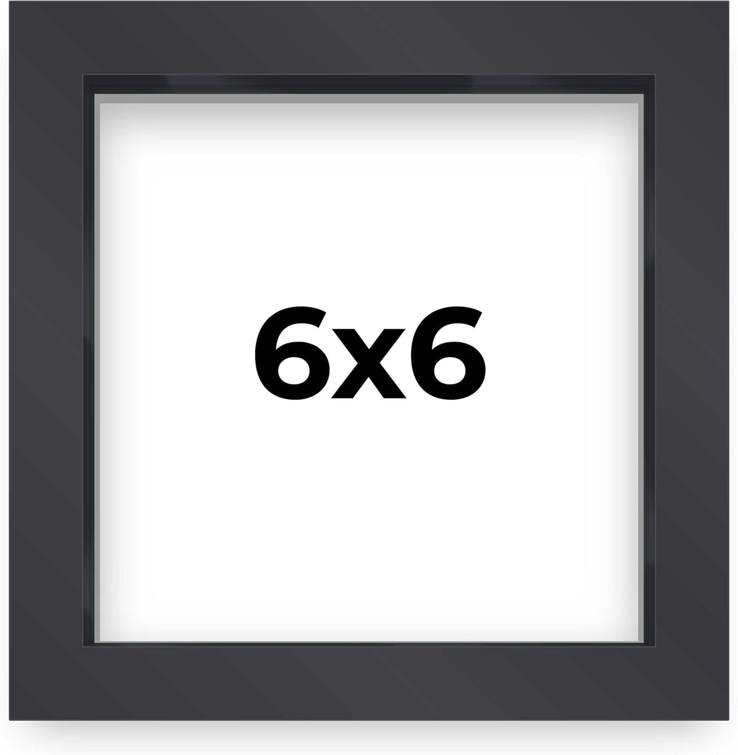 14x14 Shadow Box Black | 3/4" Depth of Usable Space | Solid Wood Pine | Includes UV Resistant Acrylic Plexiglass, Acid-Free Backing & Hanging Hardware | Made to Order in USA - Colors C