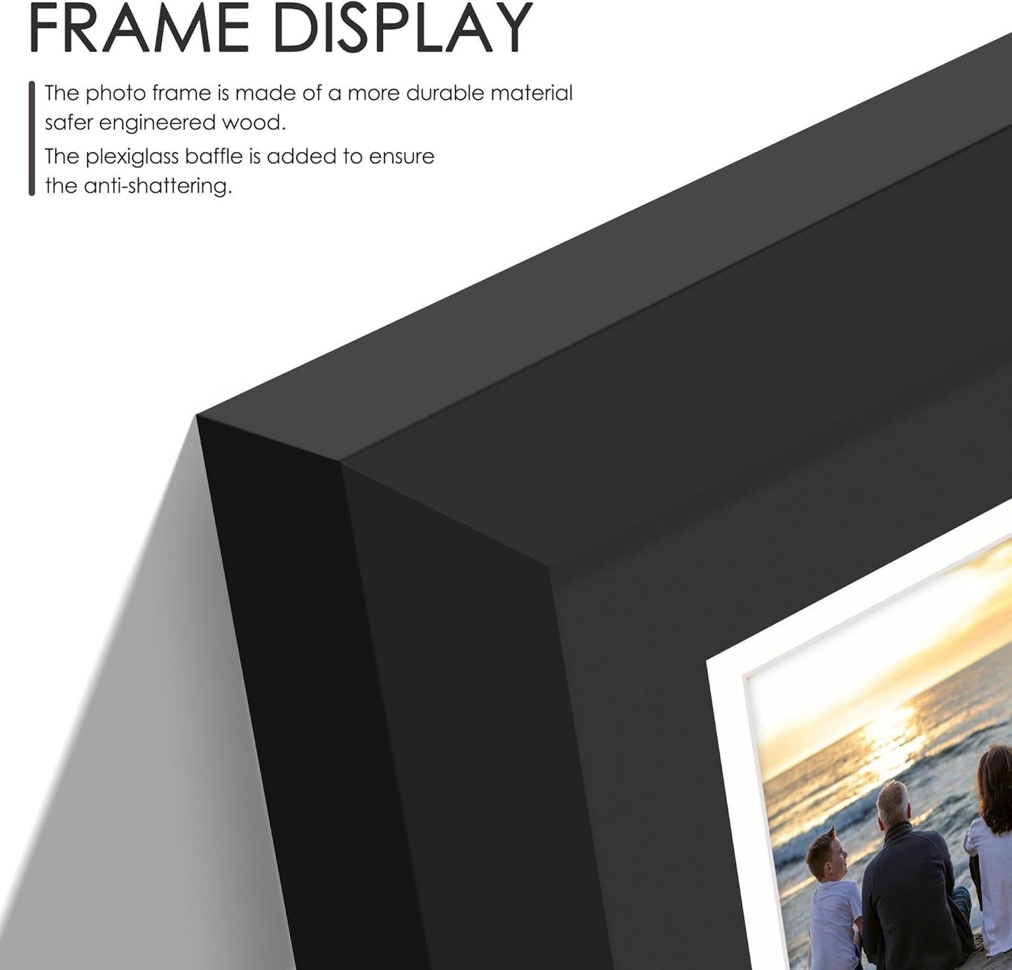 DUENPY 14x26 Collage Picture Frame 4x6 Collage Picture Frame Displays Twelve 4x6 inch Photos Available Horizontal Wall Mounting Display and Vertical Black - Colors B