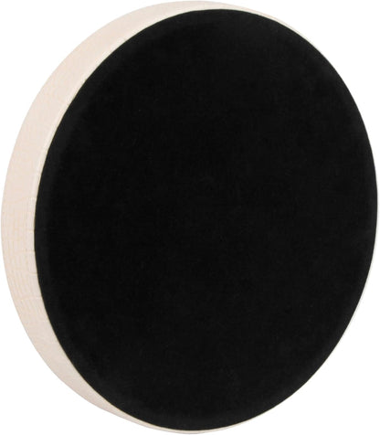 HofferRuffer Round Serving Tray 20'', Elegant Faux Leather Circle Ottoman Table Tray, Serve Tea Coffee Breakfast in Bedroom Living Room Kitchen (Brown)