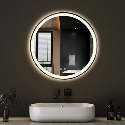 NEWBULIG 20IN Round Bathroom Wall Mirror, Modern Vanity Mirrors for Over Sink, HD Glass Decorative for Entryway, Bedroom & Living Room, Gold
