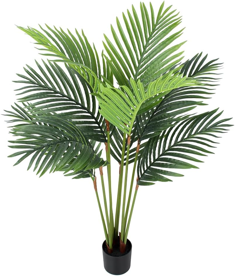 YEPDIN 6 Ft Artificial Tropical Palm Tree With 24 Removable Leaves - Large Faux Plant for Indoors and Outdoors, Silk Housewarming Gift, K185