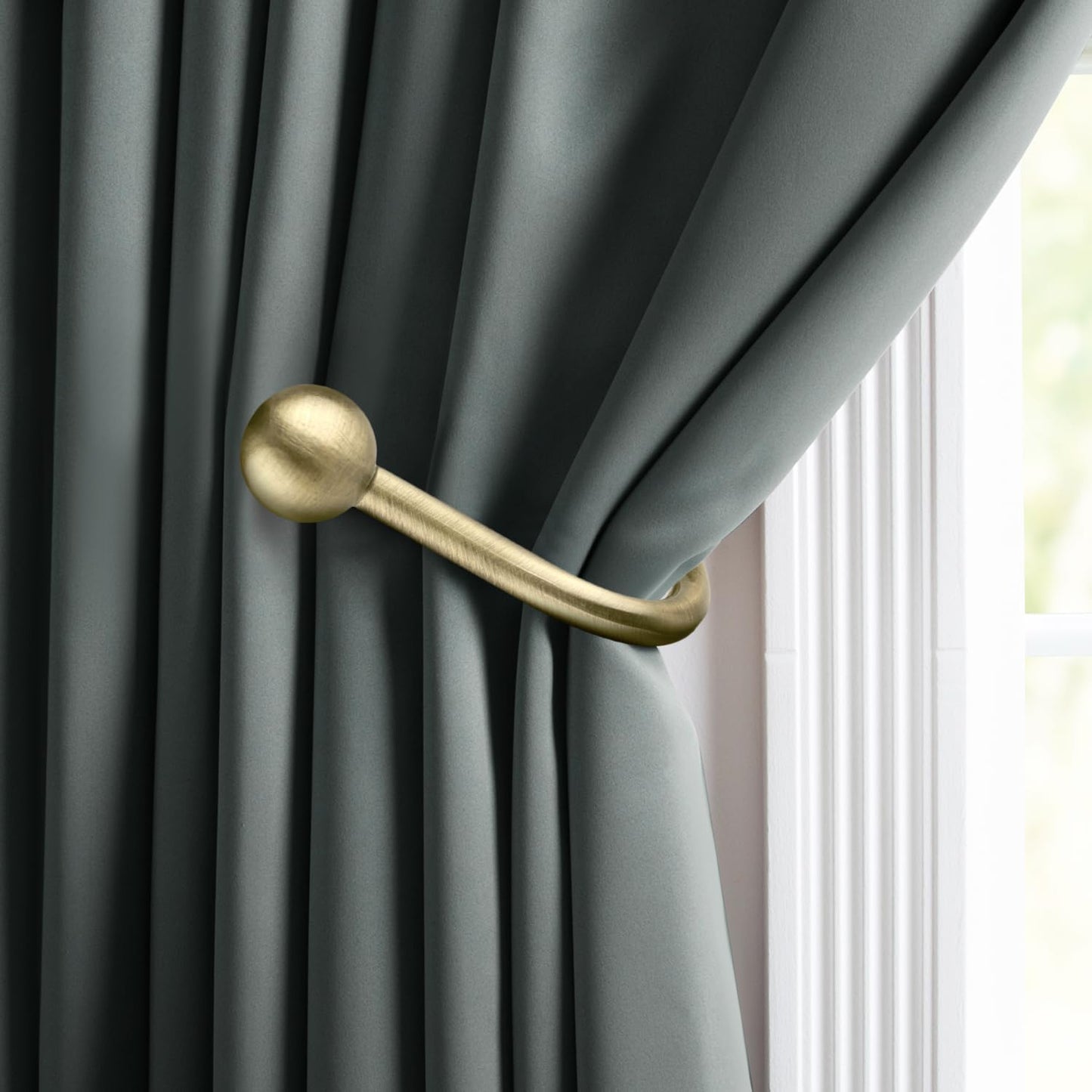 Curtain Holdbacks, 4pcs Curtains Holder Wall Mounted Drapery Tiebacks Retro Window Hook for Home Decor, Matte Black