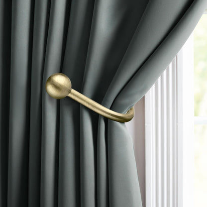 Curtain Holdbacks, 4pcs Curtains Holder Wall Mounted Drapery Tiebacks Retro Window Hook for Home Decor, Matte Black