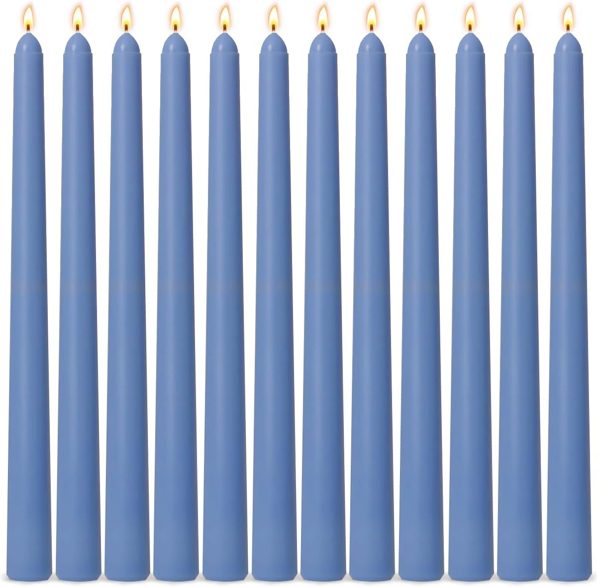 12-Pack Olive Green Taper Candles, 10 Inch Unscented Dripless Candlesticks, Long-Lasting Burn Time of 7-8 Hours, Perfect for Christmas Home Décor Spring and St. Patrick's Day