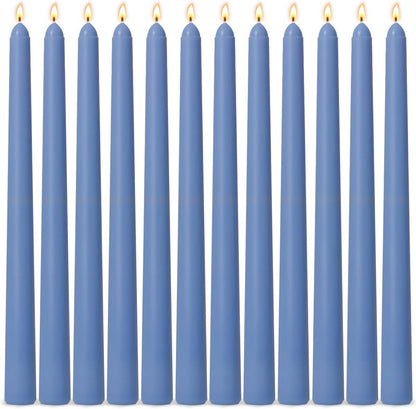 12-Pack Olive Green Taper Candles, 10 Inch Unscented Dripless Candlesticks, Long-Lasting Burn Time of 7-8 Hours, Perfect for Christmas Home Décor Spring and St. Patrick's Day