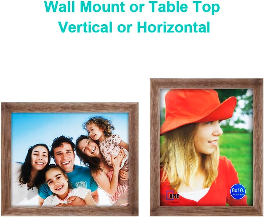 RPJC 5x7 Picture Frames Made of Solid Wood High Definition Glass for Table Top Display and Wall Mounting Photo Frame Black