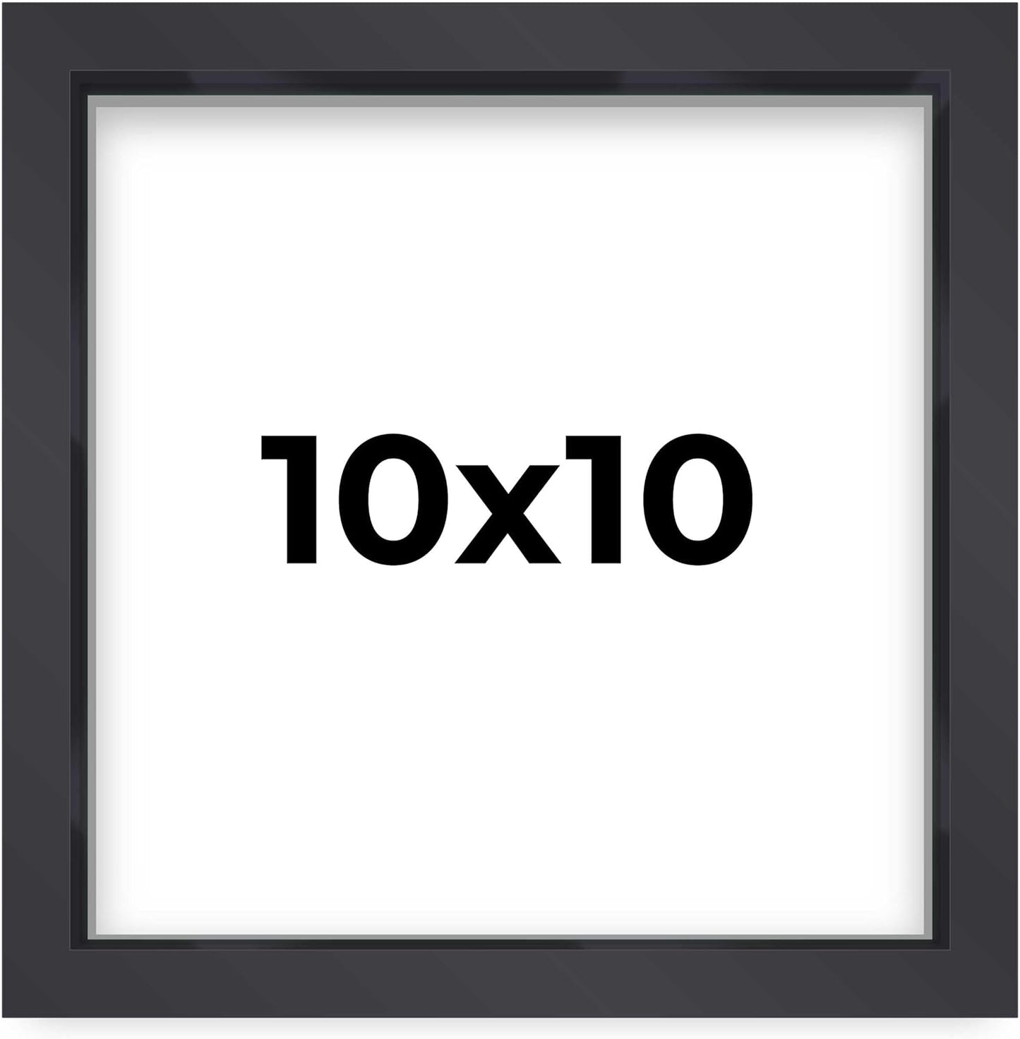14x14 Shadow Box Black | 3/4" Depth of Usable Space | Solid Wood Pine | Includes UV Resistant Acrylic Plexiglass, Acid-Free Backing & Hanging Hardware | Made to Order in USA - Colors D