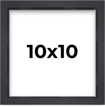 14x14 Shadow Box Black | 3/4" Depth of Usable Space | Solid Wood Pine | Includes UV Resistant Acrylic Plexiglass, Acid-Free Backing & Hanging Hardware | Made to Order in USA - Colors D