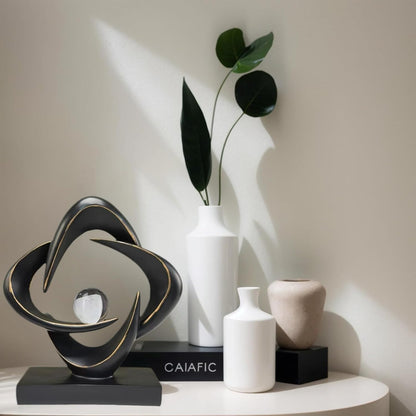 Modern Home Decor Abstract Decorative Sculpture Decorations for Living Room Dining Room Office, Resin Art Statues Coffee Table Bookshelf Decor Accents (Blue)
