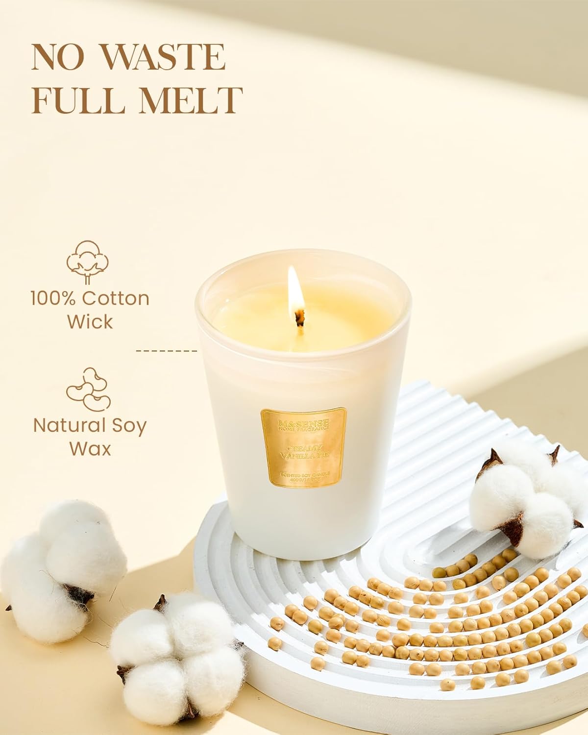 M&SENSE Jasmine Candles Highly Scented 3 Wick 35oz 150 Hours Burn Extra Large Jar Candles for Women, Natural Soy Wax Aromatherapy Candle for Stress Relief, Meditation, Yoga, Spa - Colors B