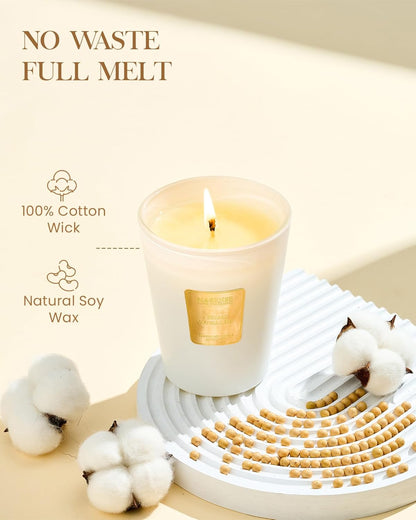 M&SENSE Jasmine Candles Highly Scented 3 Wick 35oz 150 Hours Burn Extra Large Jar Candles for Women, Natural Soy Wax Aromatherapy Candle for Stress Relief, Meditation, Yoga, Spa - Colors B